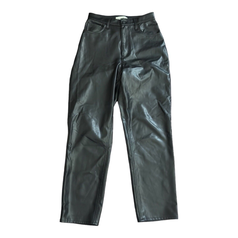 Abercrombie & Fitch The Ankle Straight Ultra High Rise 28/6 Vegan leather $110